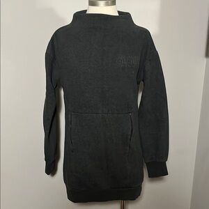 Gymshark Small SoSoft Mock Neck Tunic Sweatshirt Charcoal Gray